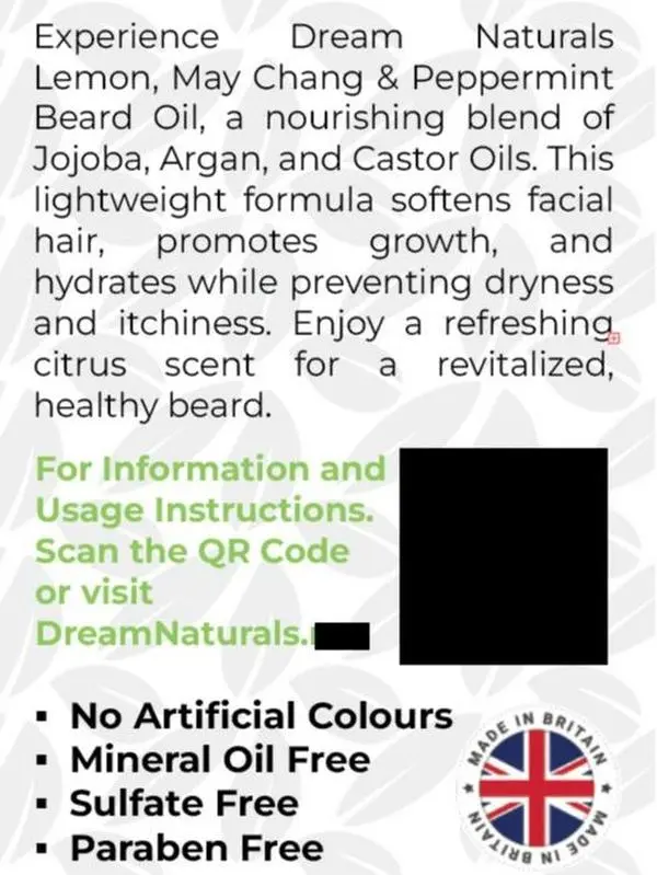 Dream Naturals - Lemon, May Chang and Peppermint Beard Oil - 30 ml - Nourishing Hydration, Enhance Growth, Control Frizz, Sooth Irritation and redness Hair Care Aroma 4