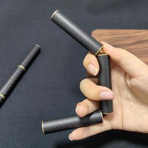 EDC Fidget Toys Stress Relief For Adults Magnetic Metal Carbon Fiber Three-section Stick Rotating Creative Gift