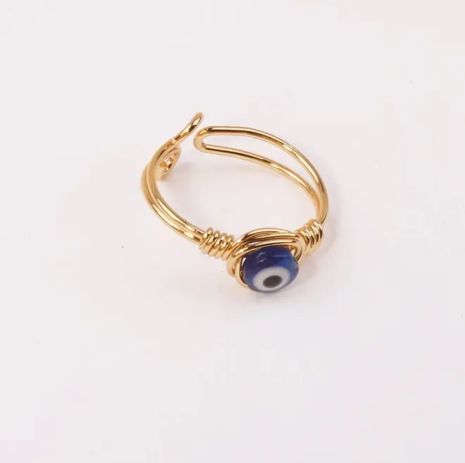 Evil Eye Decor Cuff Ring for Women - Fashion Accessory 1