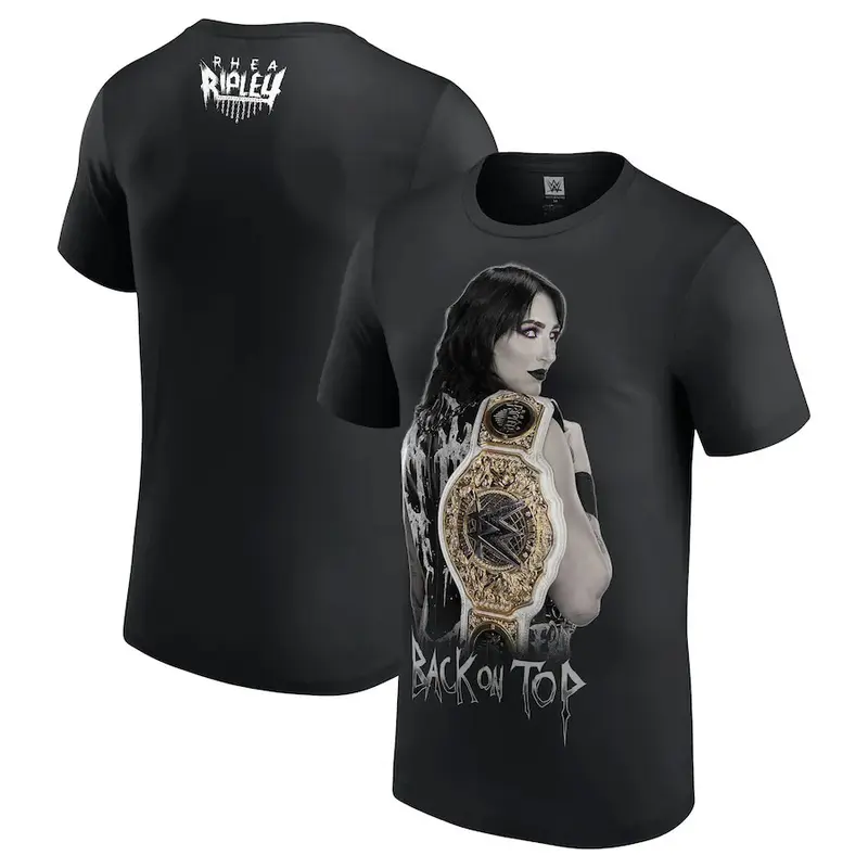 WWE RHEA RIPLEY “BACK ON TOP” T-SHIRT OFFICIAL ALL SIZES NEW AUTHENTIC 0