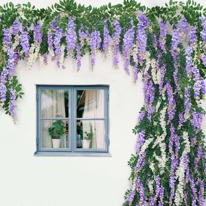 Silk Artificial Wisteria Hanging Flower Vines for Wedding Arch Party Baby Shower Outdoor Indoor Ceremony