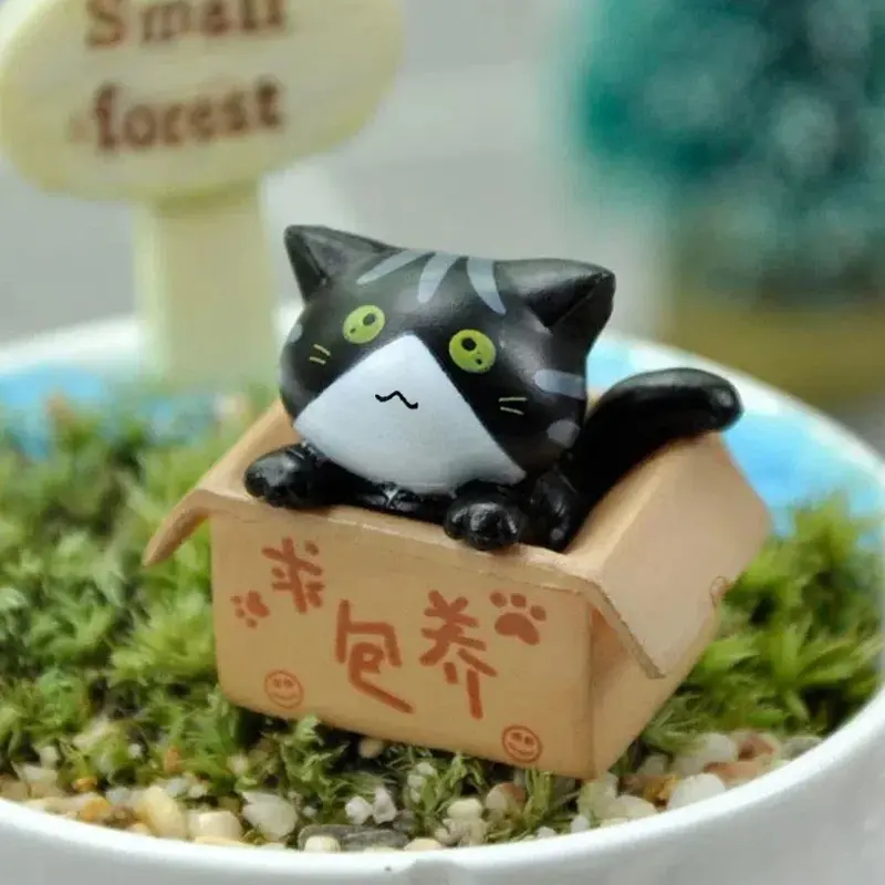 Home Decor Kawaii Mini Cat Ornament Garden kitten statue Gift For Kids Children Baby Room Decoration Toy Miniature Figurines 3