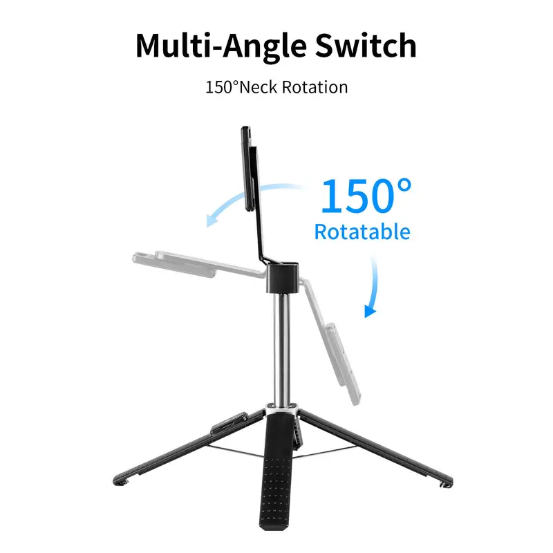 Selfie Stick Tripod Light Phone Holder Stand Remote Bluetooth For iPhone Samsung 8