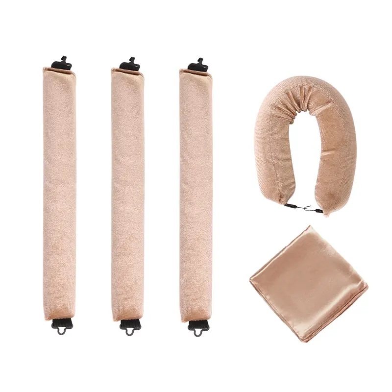 5pcs Overnight Heatless Hair Curler Blowout Rods Heatless Curls Flexi Rods with Silk Scarf for All Hair Types 4