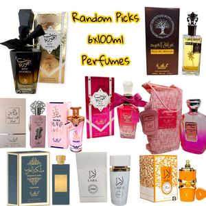 Manasik Perfume Set Collection 6 x100ml - Bint Hoorea Black Pink Qasas, Badr Al Oud White Pink Sara Lara Aswad Affordable Summer Unisex Fragrance