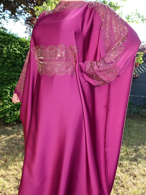 AYAH ABAYA - women’s premium butterfly abaya with matching hijab, luxury embroidery patter with inner belt 6