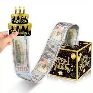 Happy Birthday Money Gift Box, 1 Set Pull Out Happy Birthday Day Card with Accessories, Teenage Gift, Creative Bags for Boyfriend, Gifts for Him, Presents for Kids & Adults, Halloween Gifts