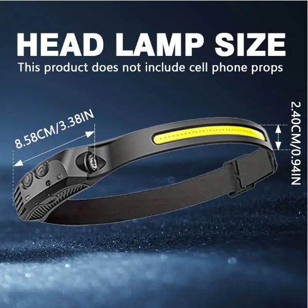 Rechargeable Headlamp, Led Light, Rechargeable 230 Wide Head Lamp with Motion Sensor for Adults,Outdoor Night Running & Car Reparing, 230 Degree Wide Beam Headlights 7