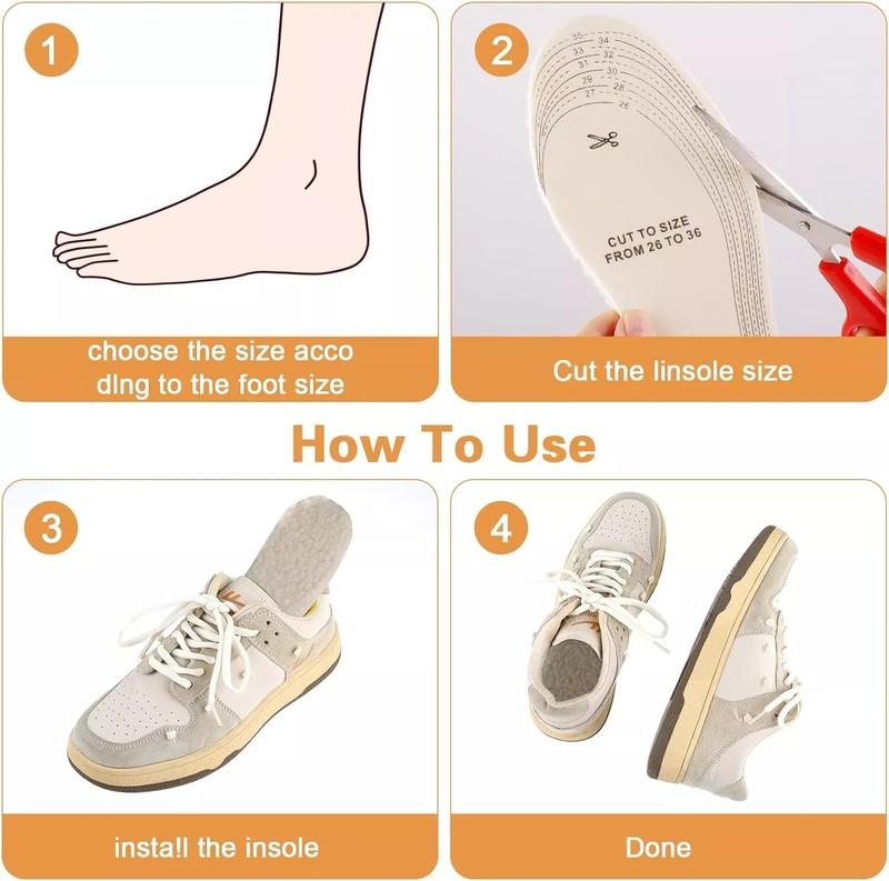 Wicket Pair Sheepskin Insoles Soft Warm Thermal Inner Fleece Wool Pair Boots Shoe soles 3