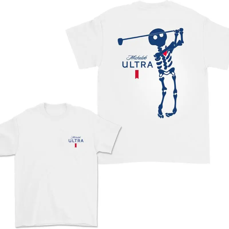 Michelob Ultra Golf Skeleton Halloween 2 Sided T-Shirt, Michelob Ultra Shirt For Men And Women, Halloween Trendy Shirt 0