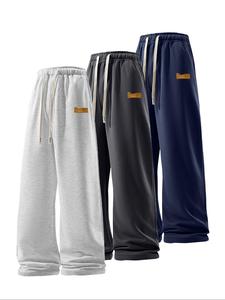 Men's Letter Print Drawstring Waist Sweatpants, Casual Comfy Loose Jogger Pants for Summer, Men's Trousers for Daily Wear