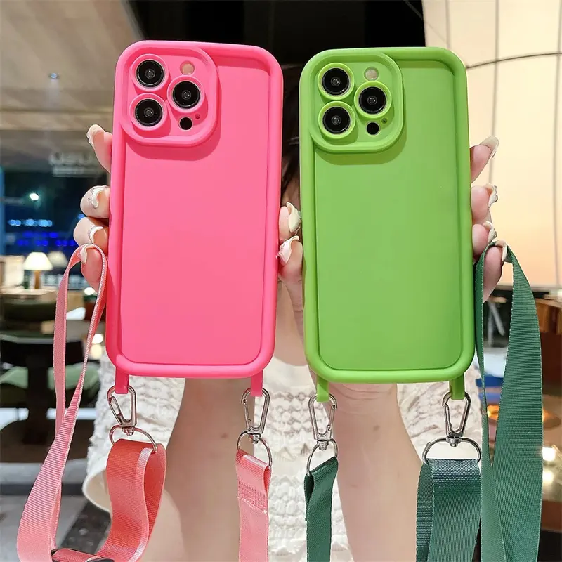 Crossbody Cord Rope Lanyard Necklace Case For iPhone 16 14 11 12 13 15 Pro Max XS X XR 8 7 Plus Shockproof Soft Silicone Cover 1
