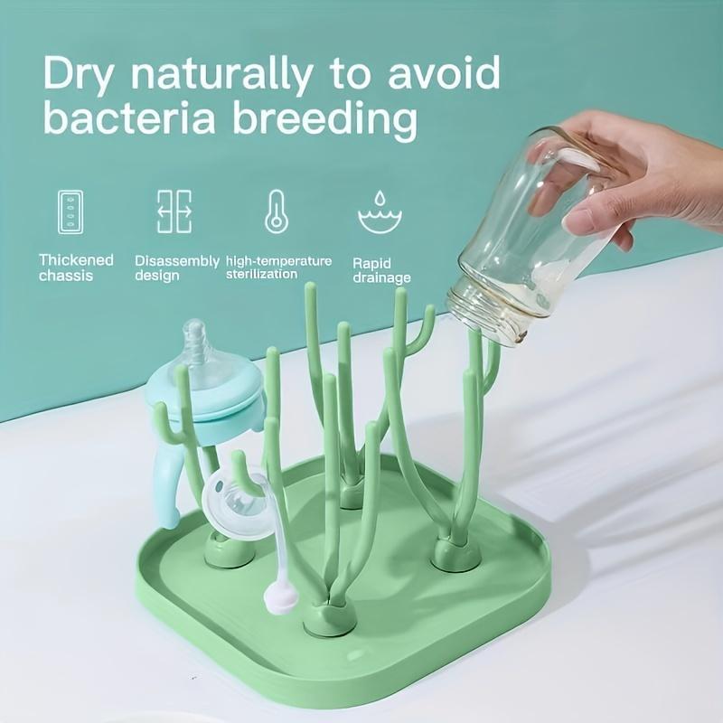 Green Multifunctional Portable Drying Frame, Bottle Holder, Removable Drying Stand 5