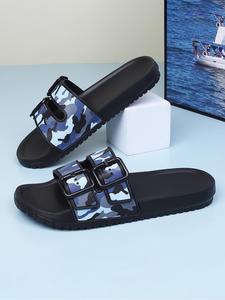 Unisex's Camo Pattern Adjustable Strap Sports Slides, Casual Comfortable Breathable Slippers for Indoor & Outdoor Wear, Unisex Sports Slides for Daily Wear, Walking Shoes