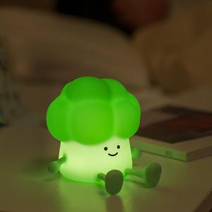 Cute Broccoli Design Night Light, USB Rechargeable Touch Sensor Night Light, Decorative Light for Home Bedroom, Living Room, Office