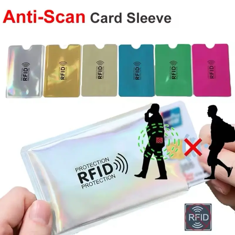 10pcs Anti-Scan Card Sleeve Anti-magnetic Anti-theft Anti RFID/NFC scanning Aluminium Foil Safty Bank Card ID Card Card Holder