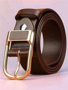 Men's Casual Solid Color PU Leather Belt, Fashion Belt for Party, Daily Clothing Decor, Trendy All-match & Exquisite Belt for Birthday Gift, Casual Modern Waistband