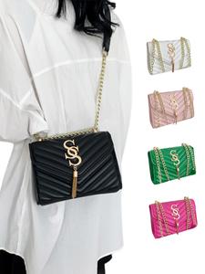 Women's Fashionable Chain Strap Crossbody Bag, Casual Versatile Solid Color Shoulder Bag for Daily Used, Trendy All-match Commuter Bag, Crossbody Purses