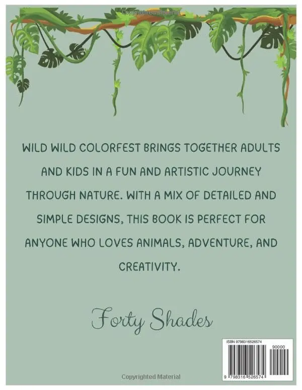 Wild Wild Colorfest: Ultimate Adult Coloring Book with Animal Designs: Large Print, Single-Sided (8.5x11 in) | 25 Creative Coloring Pages (Wildlife ... Best Adult Coloring Book with Animal Designs) 1