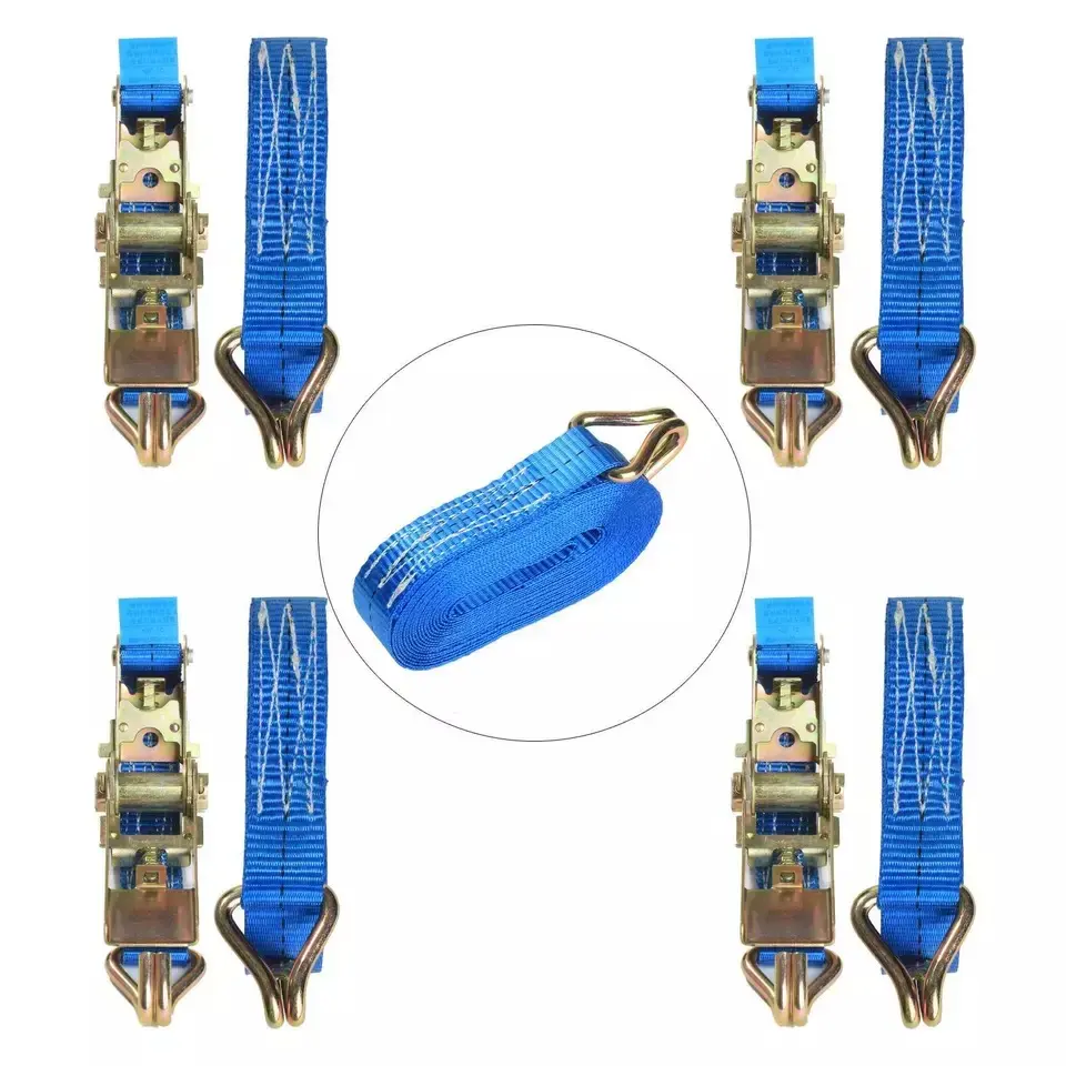 Ratchet Straps Tie Down  5 Metre Blue 1500kg Lashing Straps