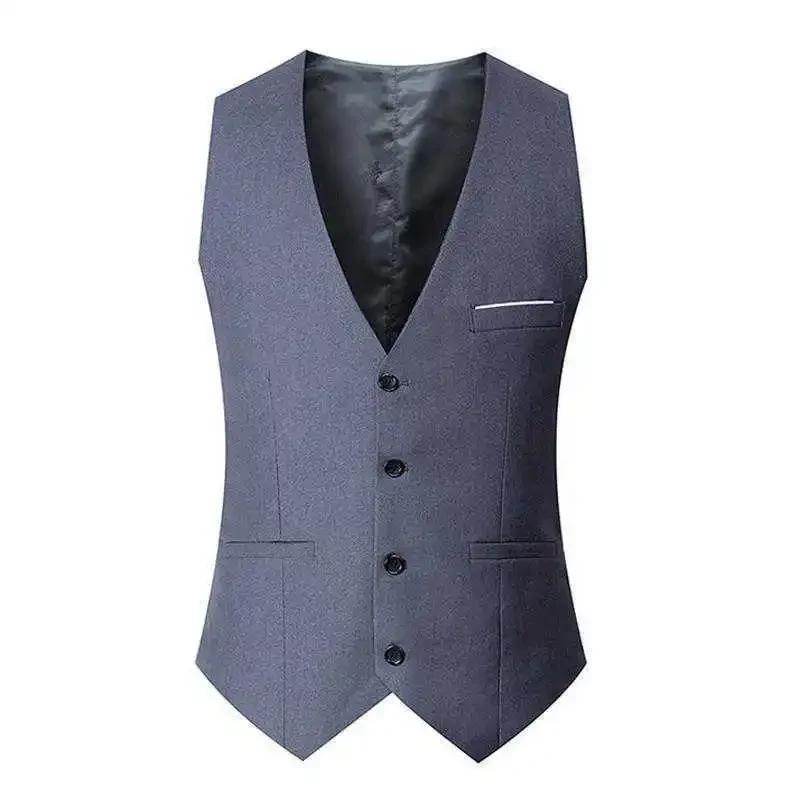 Men's Casual Business Vests Slim Fit Formal Business Vest Large Size Waistcoat for Suit or Tuxedo Wedding Formal Prom 6