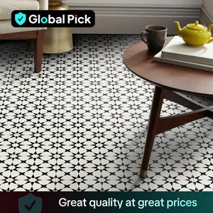 Geometric Pattern Tile Sticker, 9 Counts/set Portable Self-adhesive Waterproof Oil-proof Floor Sticker, Suitable for Kitchen & Bathroom Decoration, Home Decor, Decoration Items, Decorative Wall Sticker