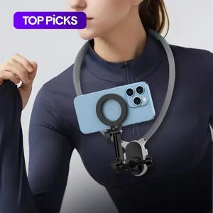 Magnetic Neck Mount, Hands-free Magnetic Neck Mount, Secure Holder for Phones, Suitable for Vlogging, Compatible with iPhone 15/14/13/12 Series, Phone Mounted, Cell Phone Mount