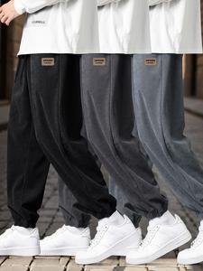 Men's Letter Tape Waistband Pants, Casual Comfy Straight Leg Trousers for Summer, Fashion Men's Bottoms for Daily Wear