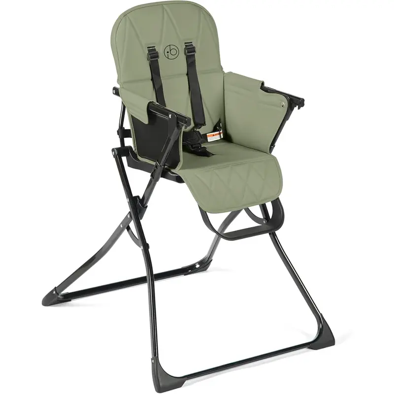 Flip Magic Fold Highchair (Sage Green) – Suitable from Sitting Up to 15kg, 5-Point Safety Harness, Removable Tray, Quick One-Hand Fold, Compact Slimline Design for Easy Storage 3