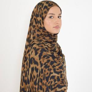 Leopard print Noor The Label Cheetah modal Hijab print   70*180cm Luxury Modal Scarf Ultra Soft Lightweight Premium Double Sided printed Hijab for All-Day Comfort Breathable & Elegant, Modest Fashion Trendy Stylish Headscarf
