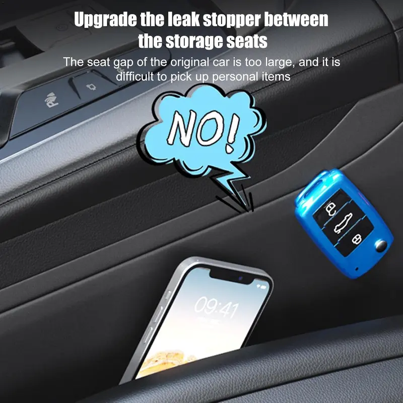 【UK SELLER 】2Pcs Car Seat Gap Filler Leakproof Plugging Strips, Universal Car Gap Filler Organiser, Prevents Falling Items,Auto Seat Gap Filler,Wipeable Waterproof (Black) 2