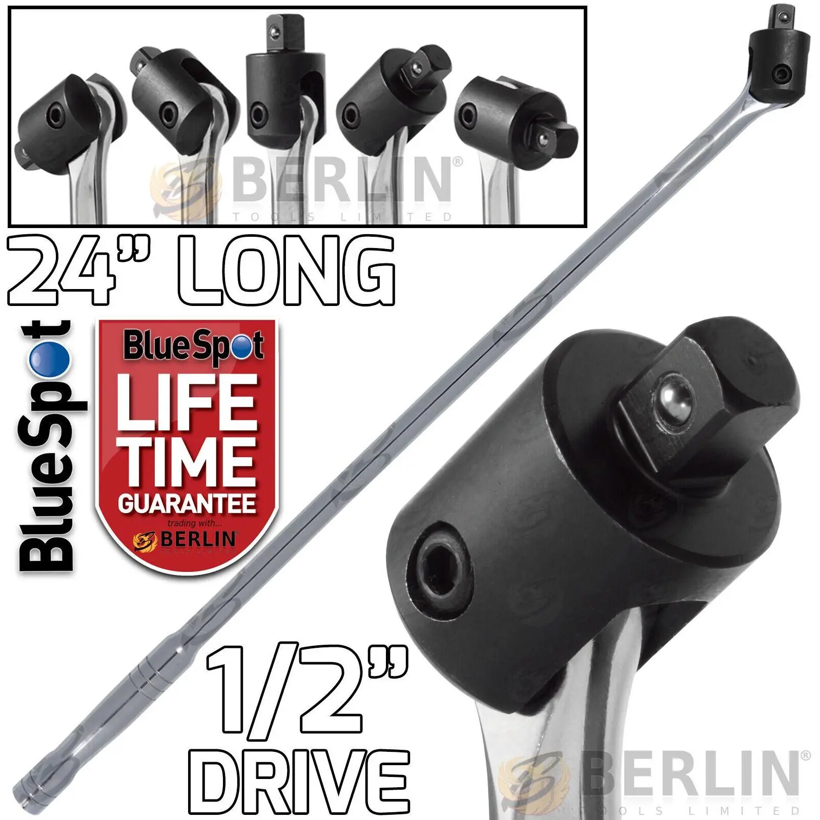 BlueSpot 1/2" Drive BREAKER BAR 24" 600mm Long Strong Arm Power Bar Wheel Wrench