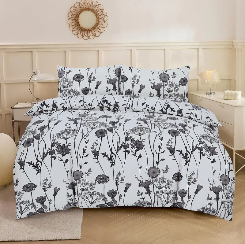 Printed Bedding Set Quilt Cover / Duvet Set Top Class Peach Finish Fabric, Single Double King , 23 Designs 3