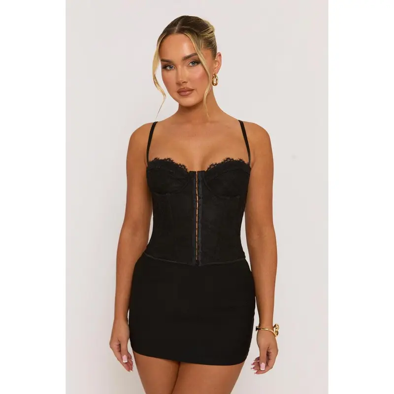 Aleks Womenswear Rebellious Fashion Lace Back Boned Corset Top 6