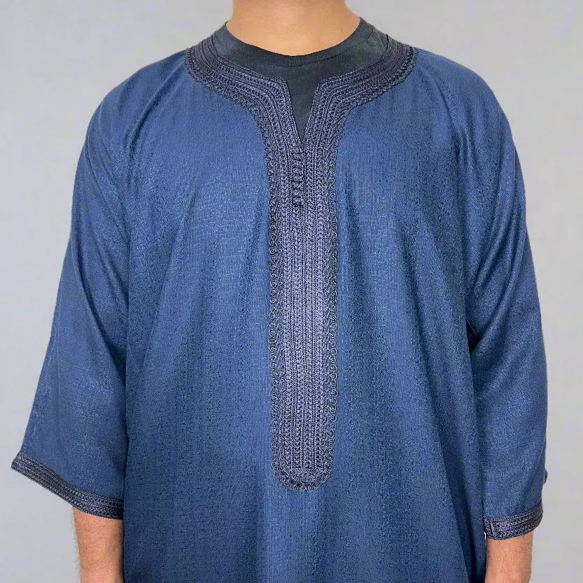 “Navy” Gandoura | Linen Moroccan Thobe
