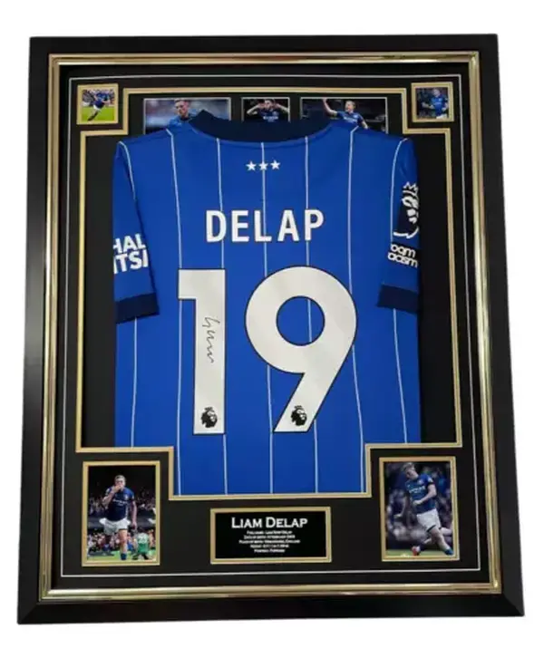 Framed Liam Delap Ipswich Signed Shirt Autograph Jersey with Certificate