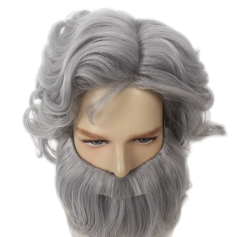 REEWES Christmas Santa Claus Beard Cosplay Wig Set Heat Resistant Synthetic Hair Carnival Halloween Party Props Girl Gift 3