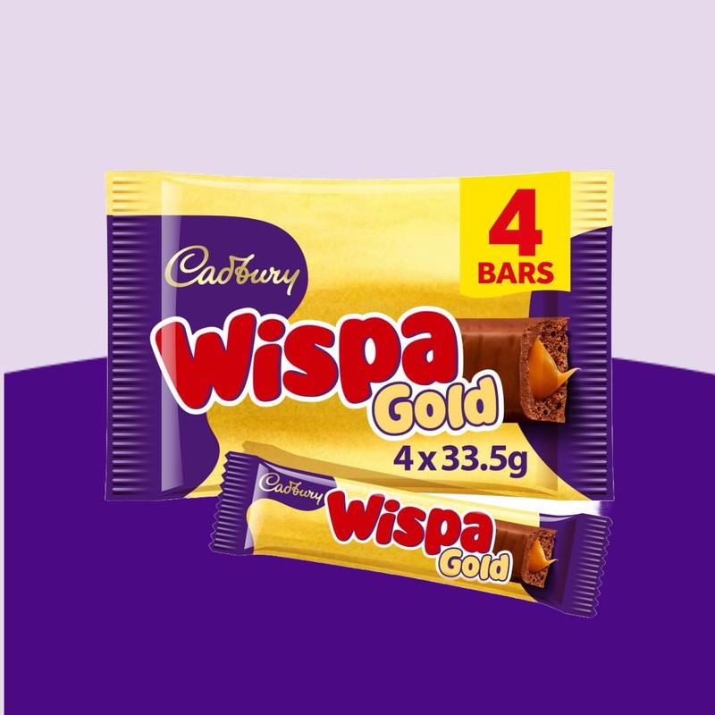 Product Introduction of Cadbury Wispa Gold – 4 x 38.3g Bars | Indulgent Milk Chocolate with a Smooth Caramel Centre | Perfect for Snacking or Sharing dubai  chocolate  pads 5