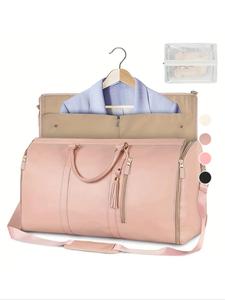 Unisex Pu Leather Large Capacity Crease-resistant Clothes Storage Bag, Summer Outfits 2024 Zipper Duffel Portable Carry on Weekender Bag for Travel Use, Unique Bags