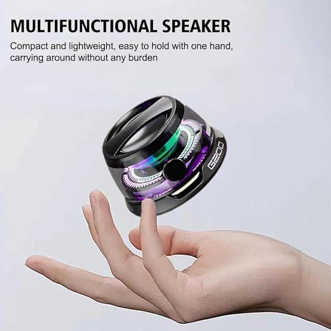 Product Introduction of Multifunctional Magnetic Bluetooth Speaker, G200 Portable Bluetooth Speaker with Multi -RGB Colour Light and Phone Holder, Waterproof Magbeat Bluetooth Speaker for Outdoor Travel (Black), Mini Bluetooth Speaker, Ultra Small Portable Adsorption for Phone 4