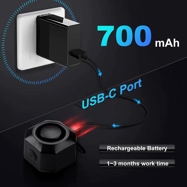Wireless Bike Vibration Alarm USB Charging Remote Control Burglar Motorcycle Bike Security Detector System Bicycle Alarm 4