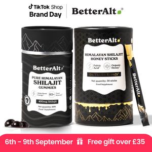 BetterAlt Ultimate Power Up Duo | Himalayan Shilajit Gummies & GOLD+ Honey Sticks | Lab-Tested | Helps Boost Energy | 1-Month Pack