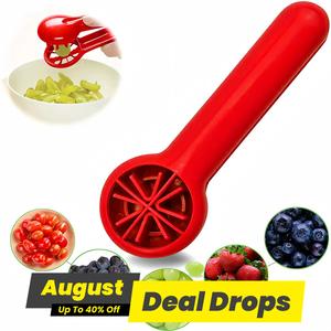 Manual Fruit Cutter, 1 Count Multifunctional Vegetable & Fruit Cutter, Vegetable Cutting Slicer, Creative Kitchen Gadgets for Home Dining Room Picnic, Durable Vegetable Slicer, Kitchenware, Fruit Vegetable Juicer, Red