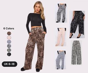 ChicHero Multi Color Print Loose Wide Leg Comfort High Waisted Elastic Trousers fashion  deals free  people