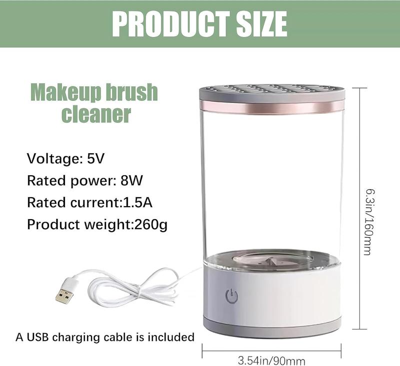 Product Introduction of Electric Makeup Brush Cleaner, 1 Piece USB Charging Portable Makeup Brush Cleaner with Makeup Brush Holder, Makeup Organizer, Makeup Brush Cleaning Tool, Cleaning Supplies, Cleaning Gadgets, Gift for Girls 3