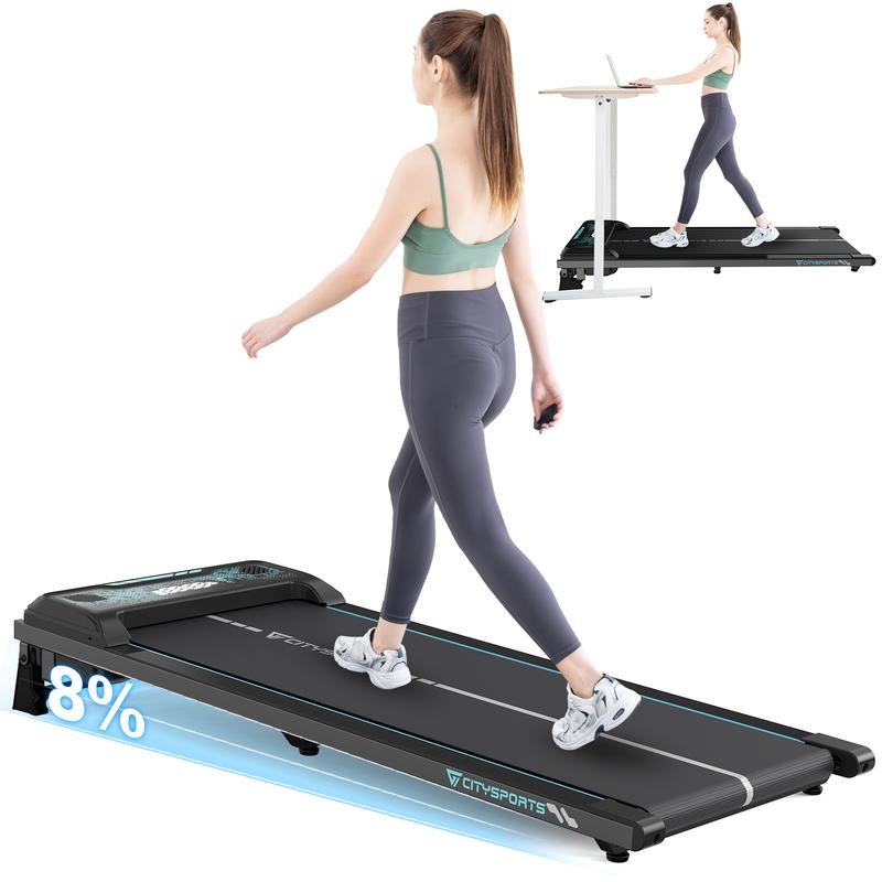CITYSPORTS 8% Incline Walking Pad,Under Desk Treadmill,Walking Pad Treadmillfor Home Office,Ultra Slim Portable Walking Pad Treadmill, ,LED Display and Bluetooth Speaker,No Assembly 1