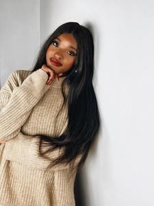 18 Inch Long Straight Human Hair Lace Front Wigs for Women, Gorgeous Fluffy Wigs with Baby Hair Design, Wigs for Party, Daily Use