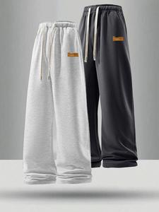 Men's Letter Print Drawstring Waist Sweatpants, Casual Loose Jogger Pants for Summer, Men's Trousers for Daily Wear