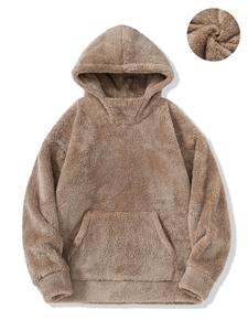 Men's Solid Drop Shoulder Thermal Lined Hoodie, Casual Loose Long Sleeve Hooded Sweatshirt for Winter, Men's Clothes for Daily Wear