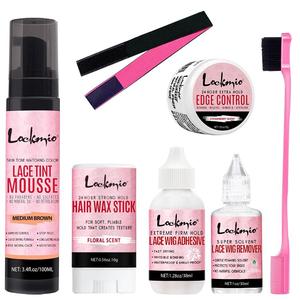 Hair Color & Styling Tool Set, 7 Counts/set Moisture Hair Tint & Edge Control & Wax & Glue & Remover & Tools, Strong Fixing Hair Styling Tool Set